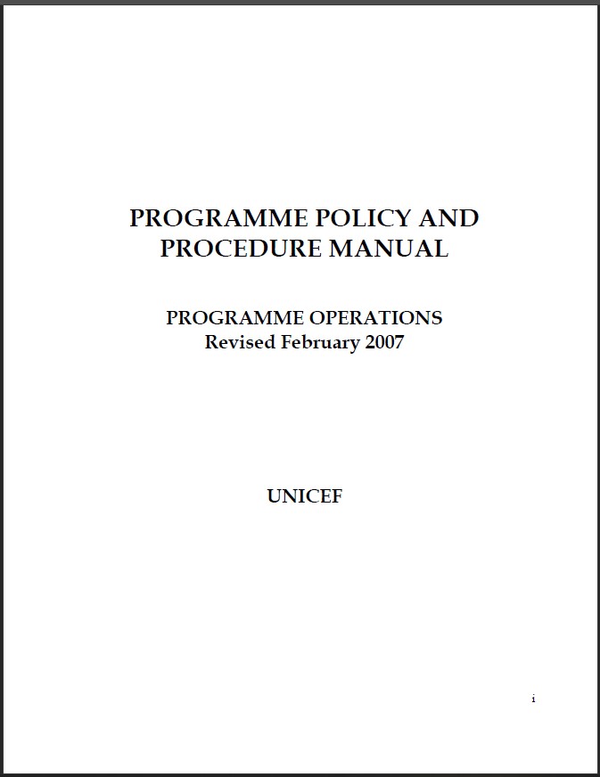 Progrqmme policy manual